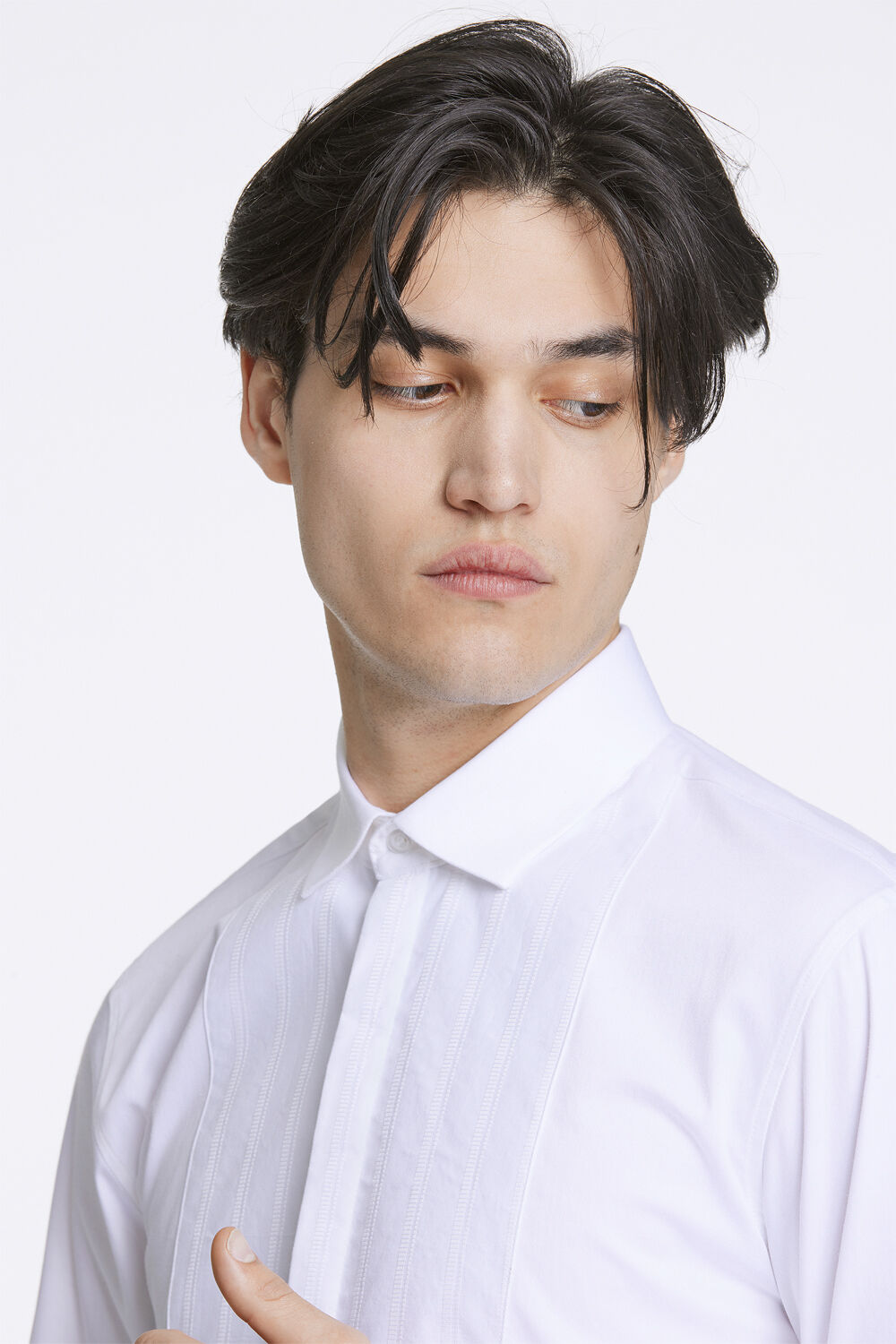 Straight cut Tuxedo shirt L/S