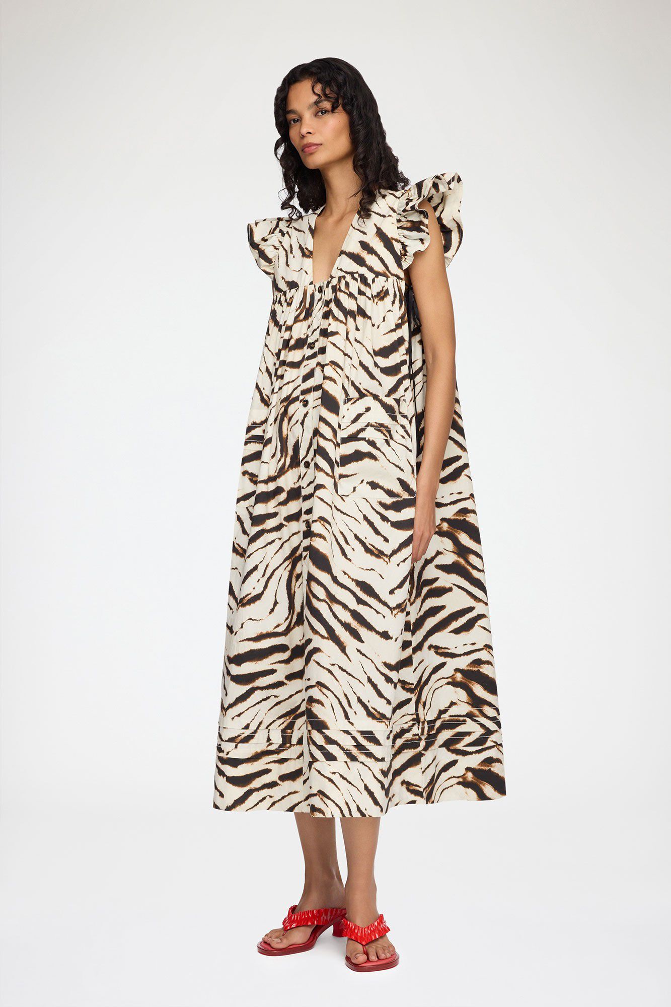 Printed Stretch Cotton Angel Long D