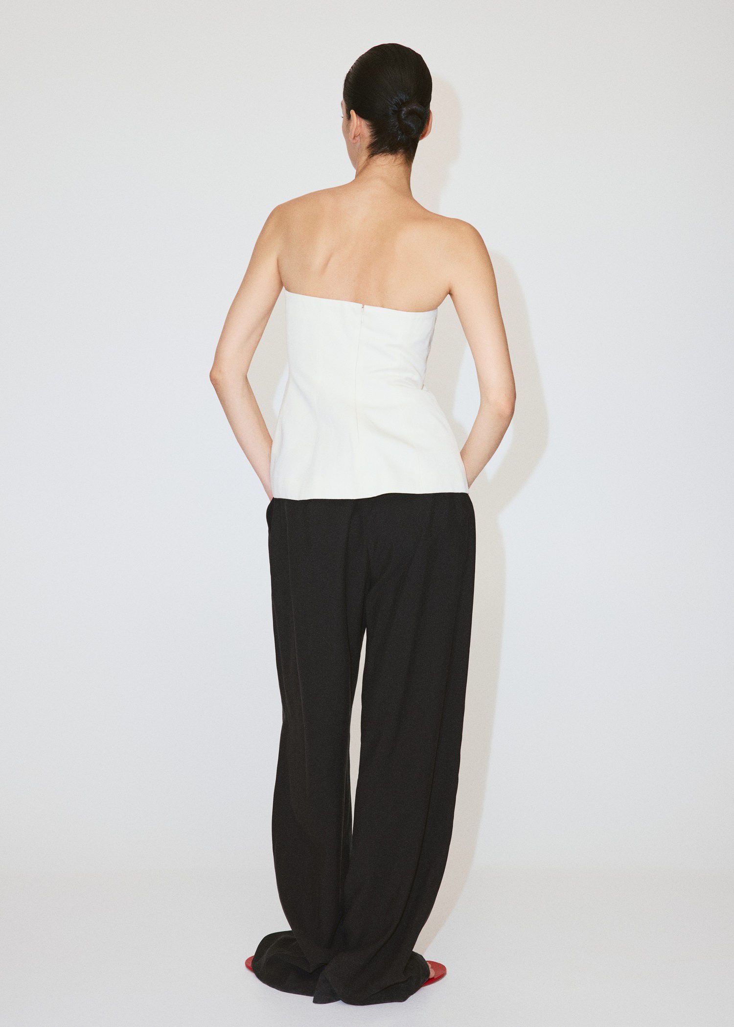 Linen strapless top