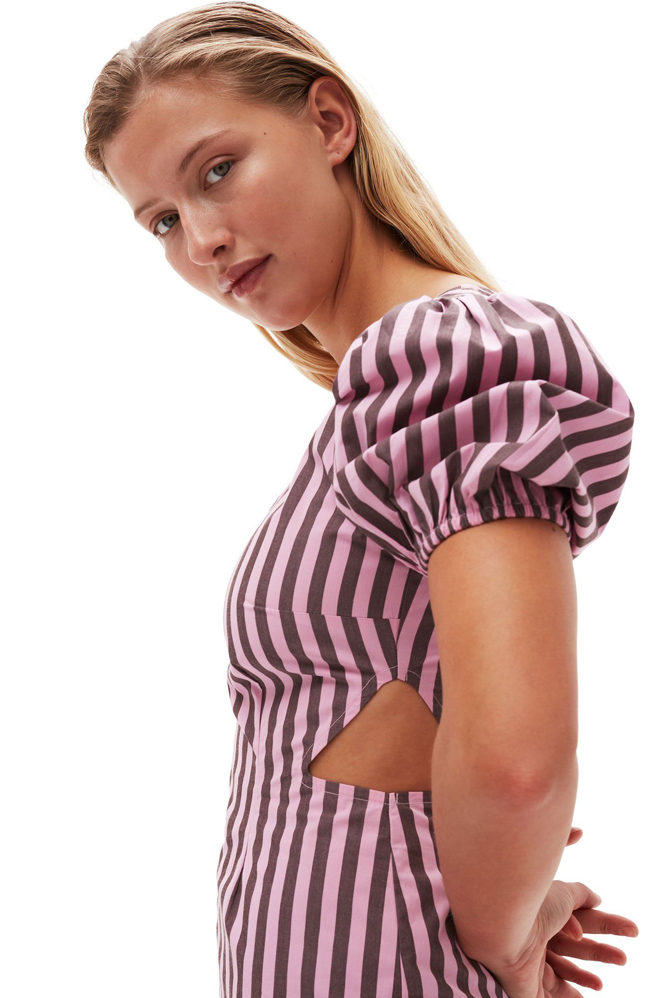 Stripe Cotton Cutout Dress