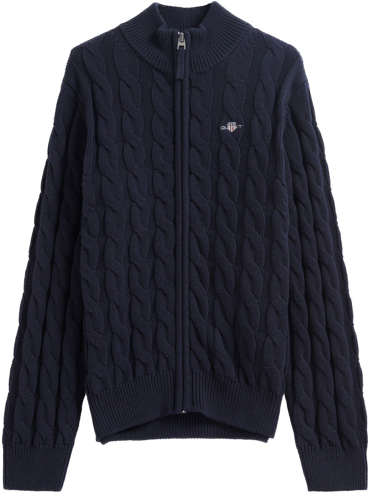 Shield Cotton Cable Zip Sweater