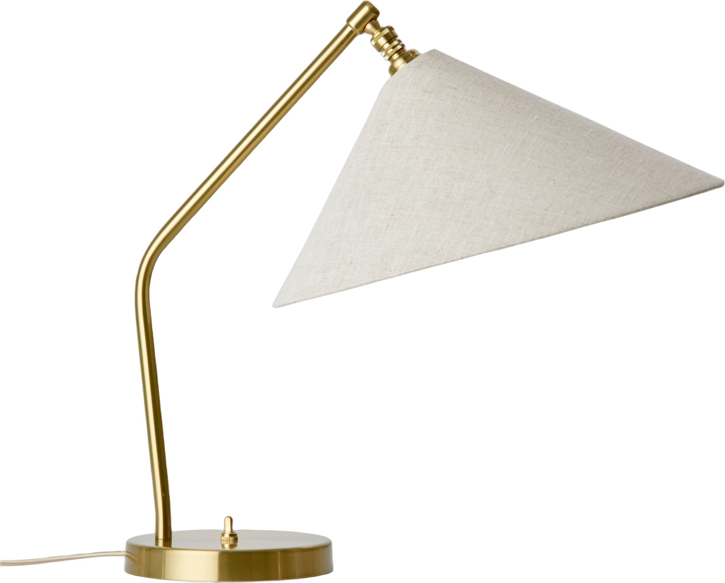 Gr&auml;shoppa Table Lamp, Fabric Shade, EU Base: Shiny Brass, Sh