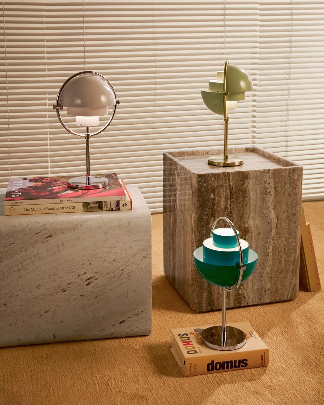 Multi-Lite Portable Lamp, EU Base: Chrome, Shade: Pale Lilac