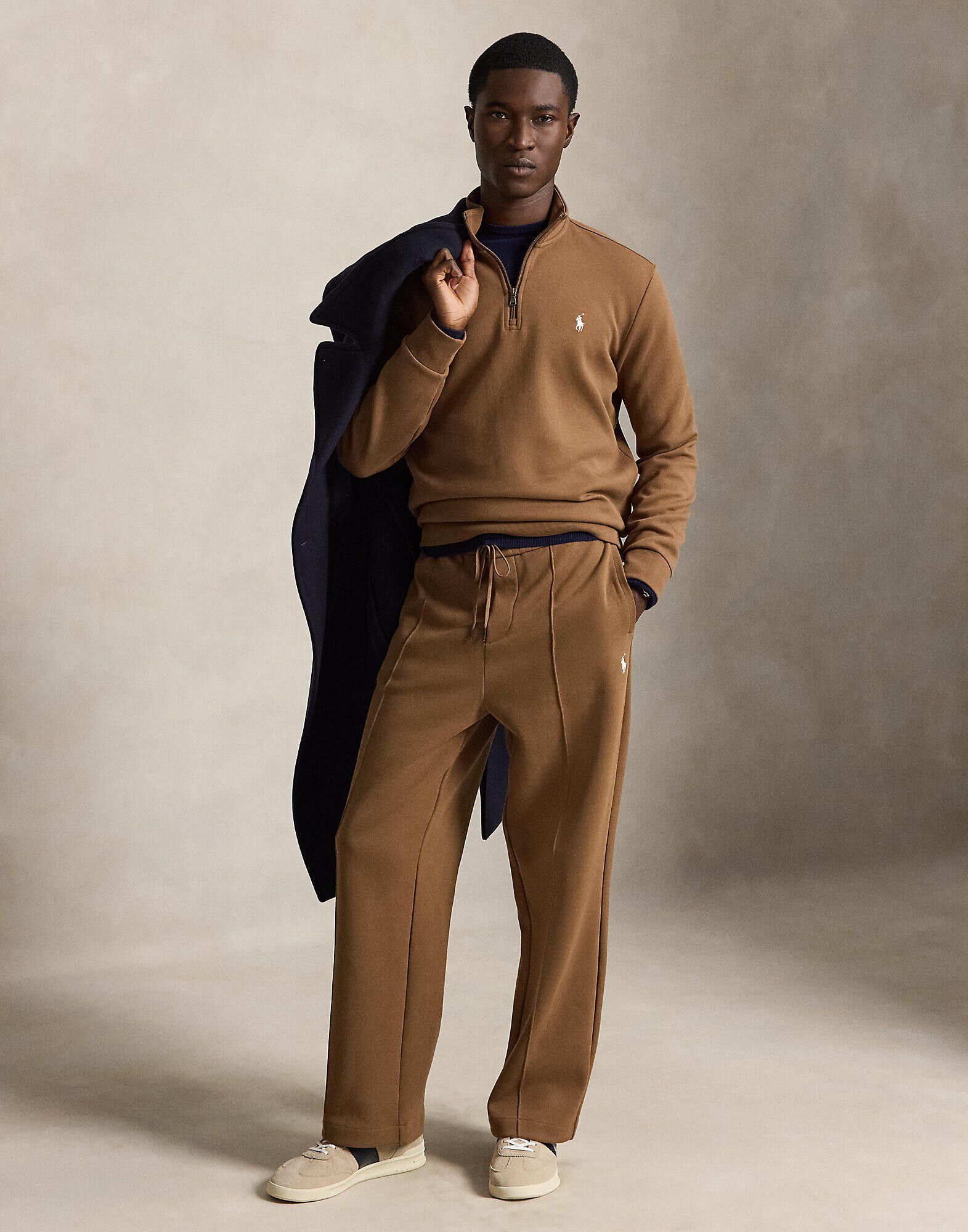 Double-Knit Quarter-Zip Pullover