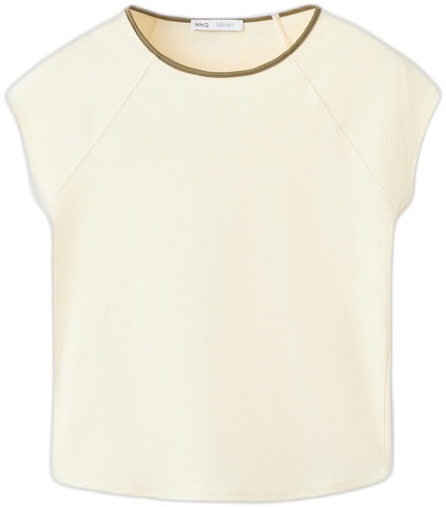 Cotton T-shirt with contrast piping