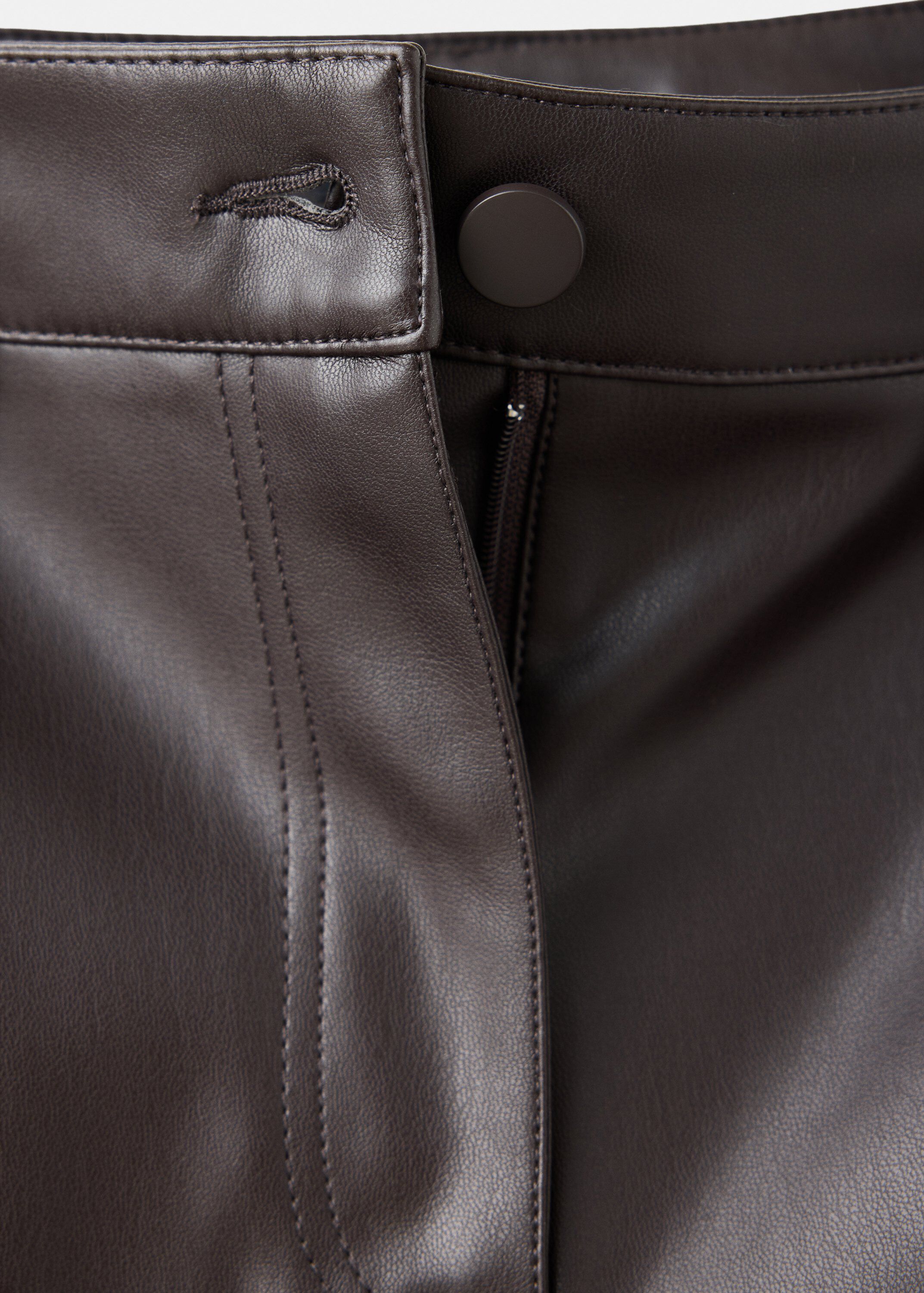 Faux-leather flared trousers