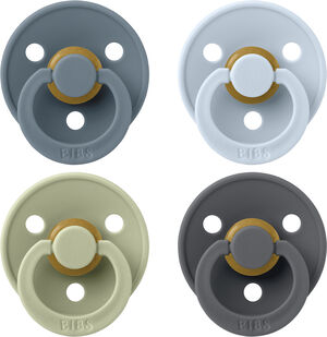 BIBS Pacifier Colour 4 PACK Latex Size 2 Petrol/Sage/Baby Bl