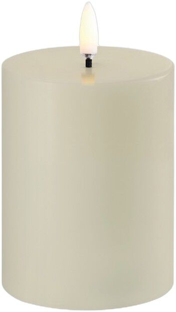 LED pillar candle, Oyster Grey, Smooth, 7,8x10 cm
