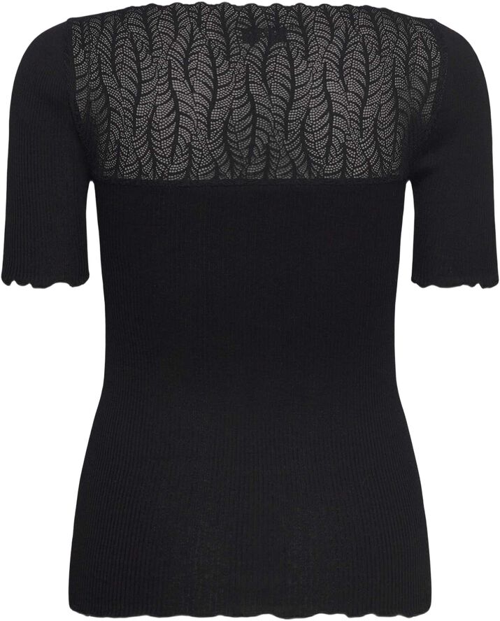 RWBeatha Silk 2/4 SS Boatneck Lace T-shirt