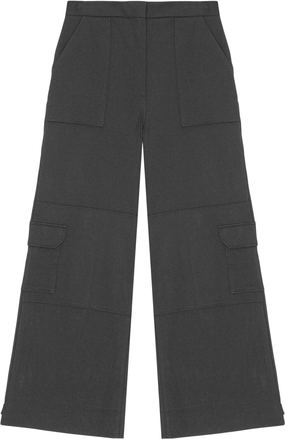 Solid Twill Suiting Cargo Pants