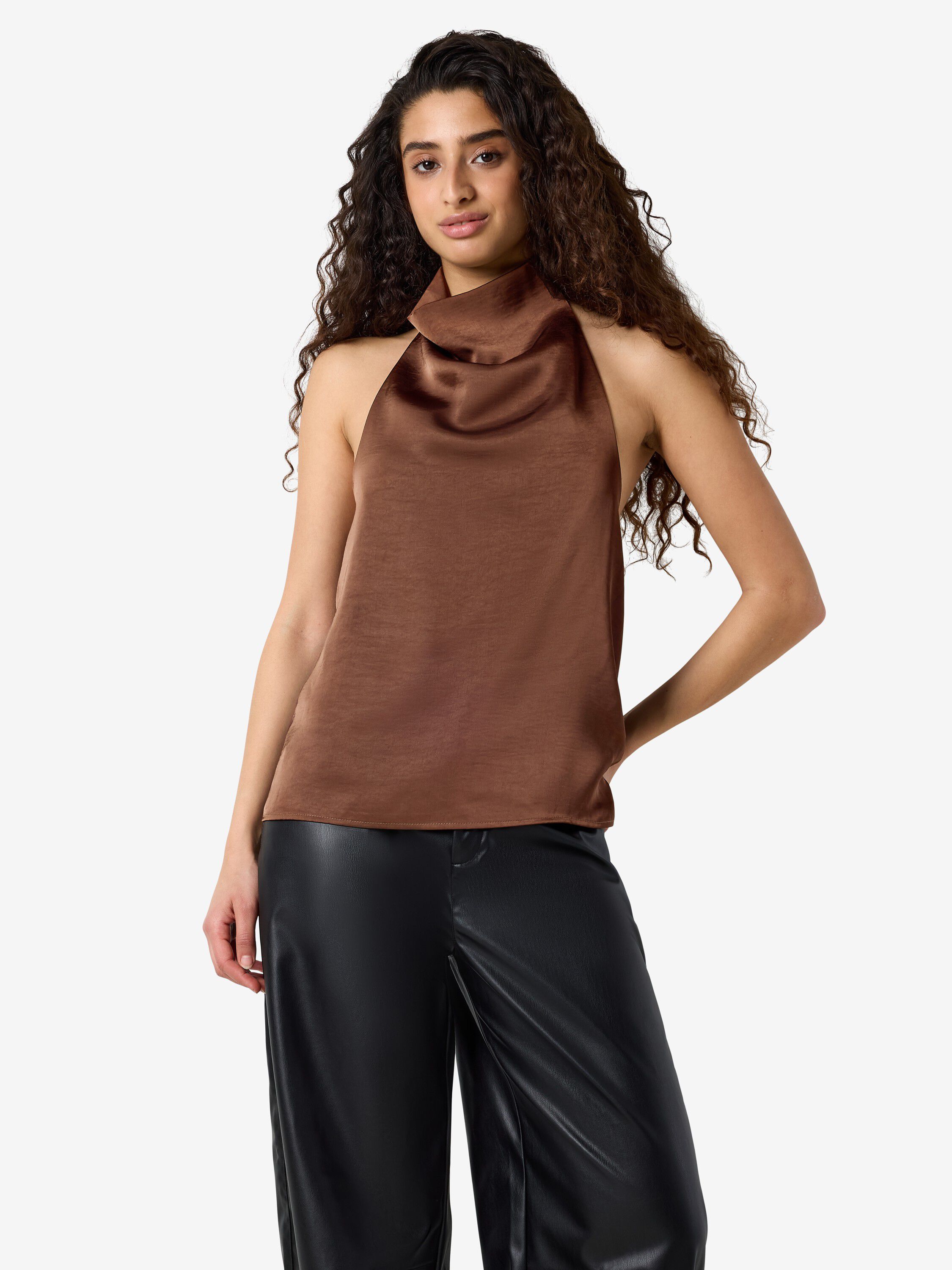 NMBRISA HIGHNECK SATIN TOP TNT/17
