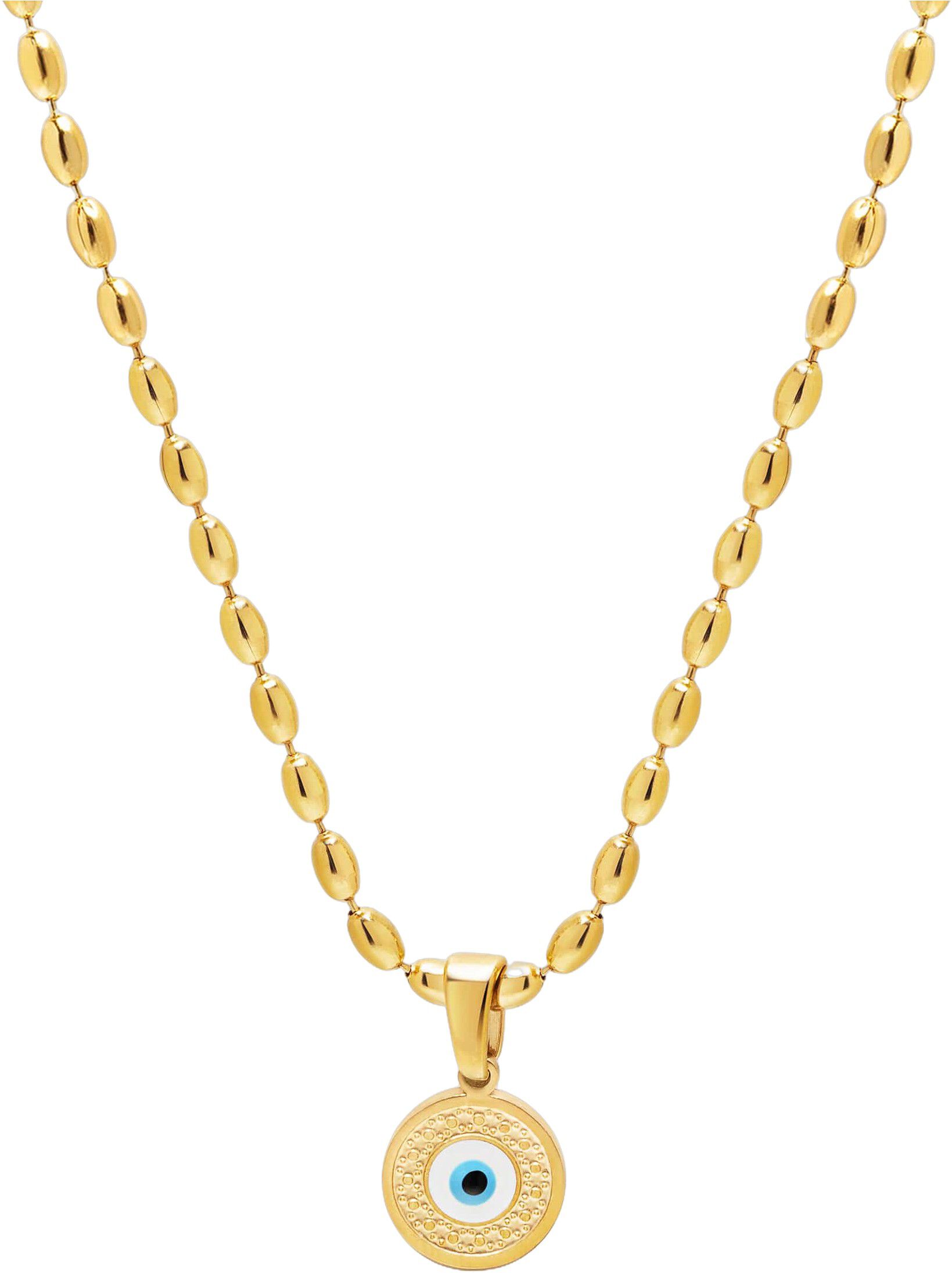Gold Evil Eye Beaded Chain Necklace