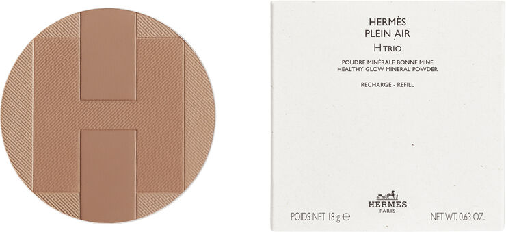 Hermès Plein Air, H Trio healthy glow mineral powder refill, Sienne