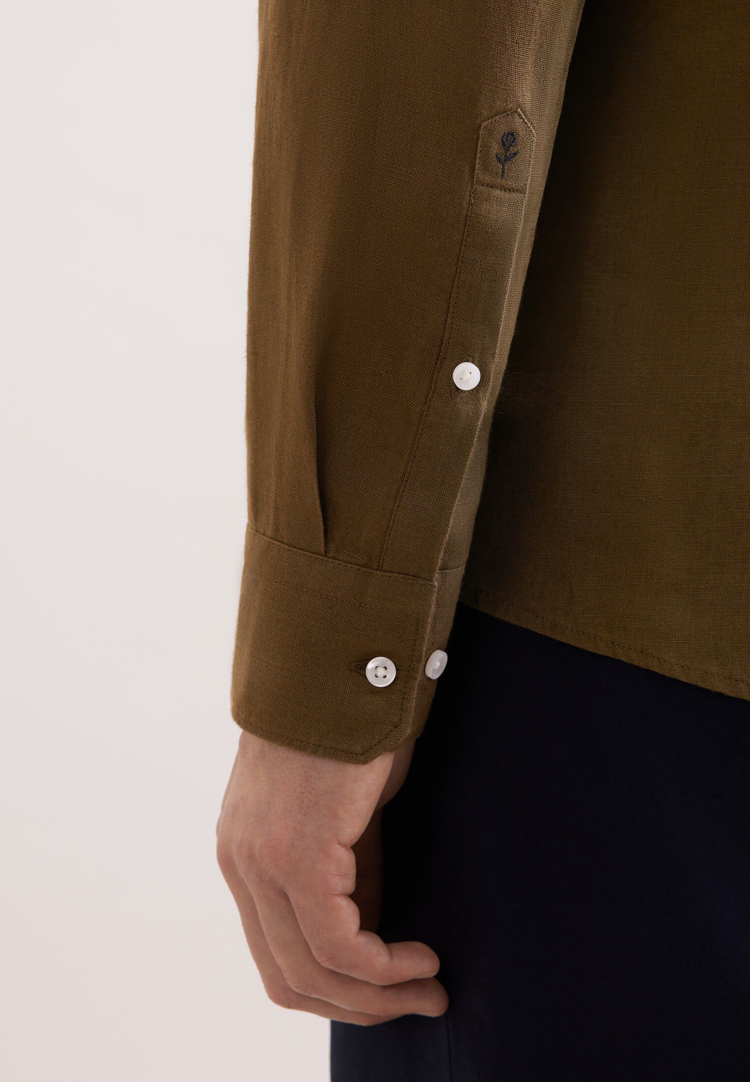 Linen shirt Slim 1/1 Kent-Collar Uni