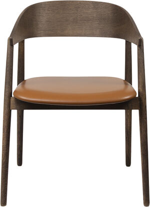 AC2 armchair, Smoked oak, Leather Cognac