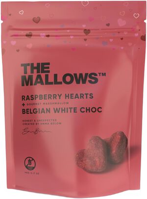 Raspberry Hearts + Belgian White Chocolate