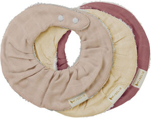 Ruffle bib - Dusty Rose Mix - 3 pack