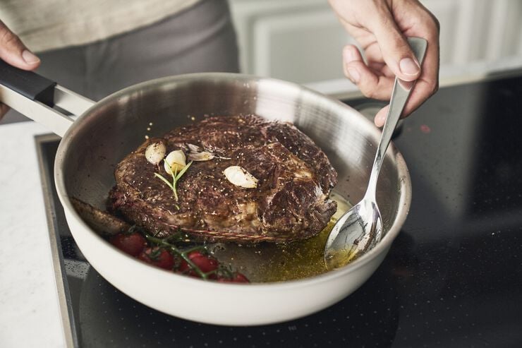 Stegepande, 28 cm, 18/10 rustfrit stål, Keramisk belægning