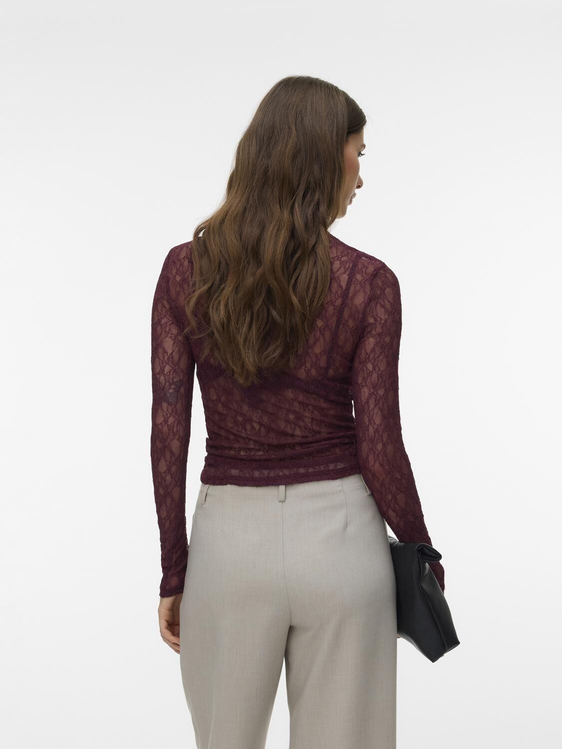 AWTESSY LS O-NECK LACE TOP NOOS