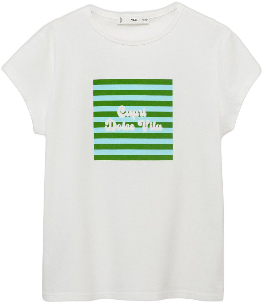 Printed cotton-blend t-shirt