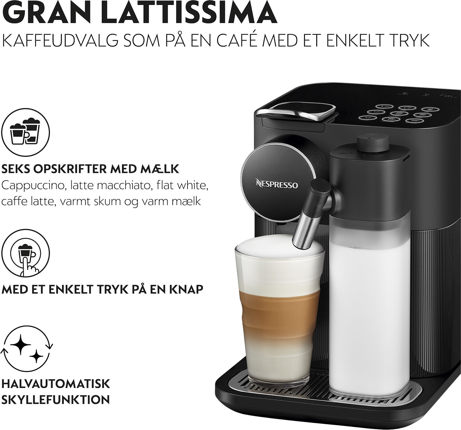 Nespresso Gran Lattissima by DeLonghi, Black