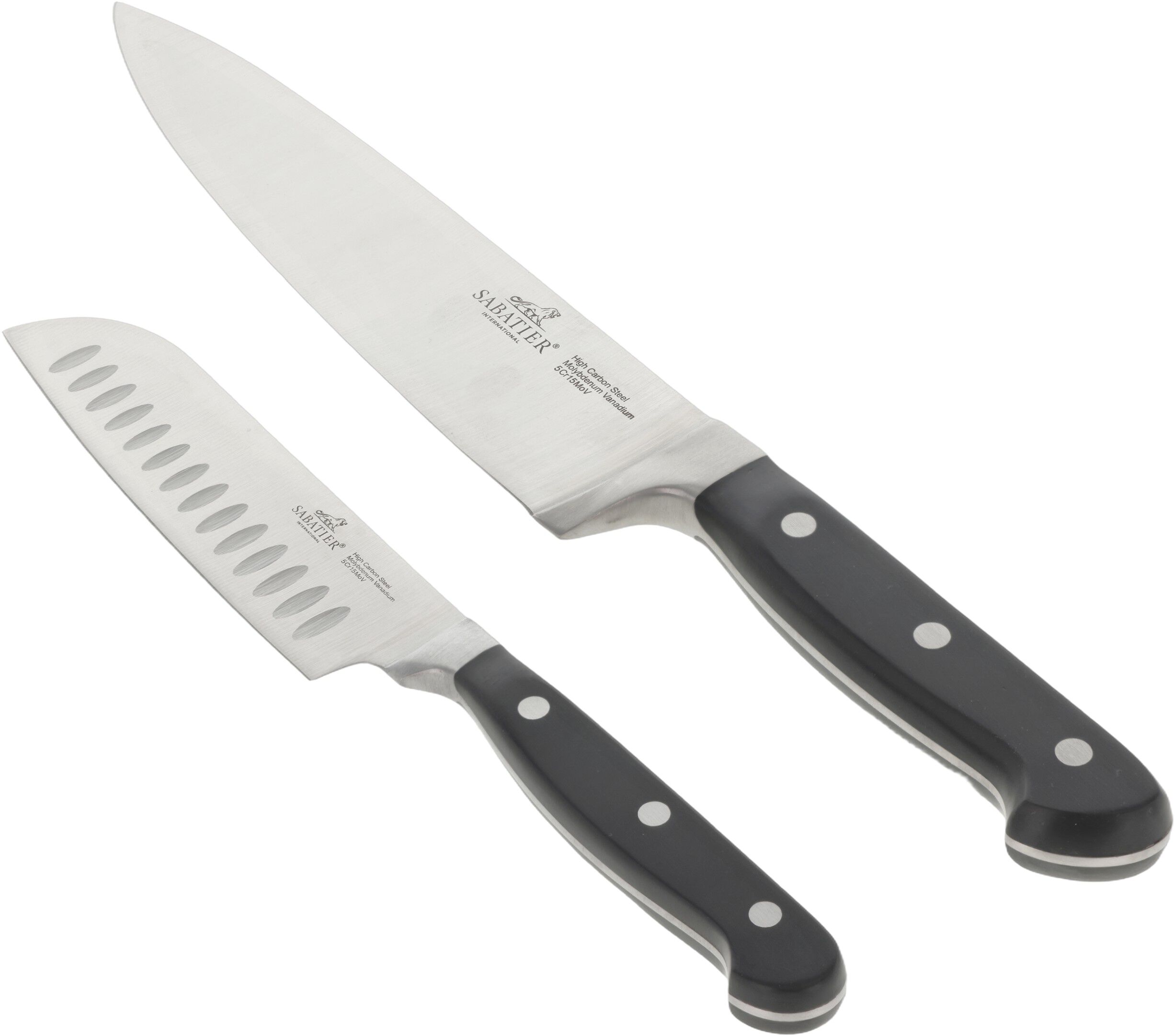 Knivs&aelig;t Pluton 2 dele St&aring;l/Sort