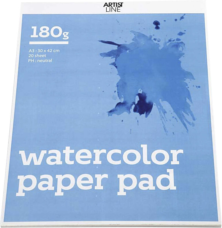 Akvarelblok, A3, 20 ark