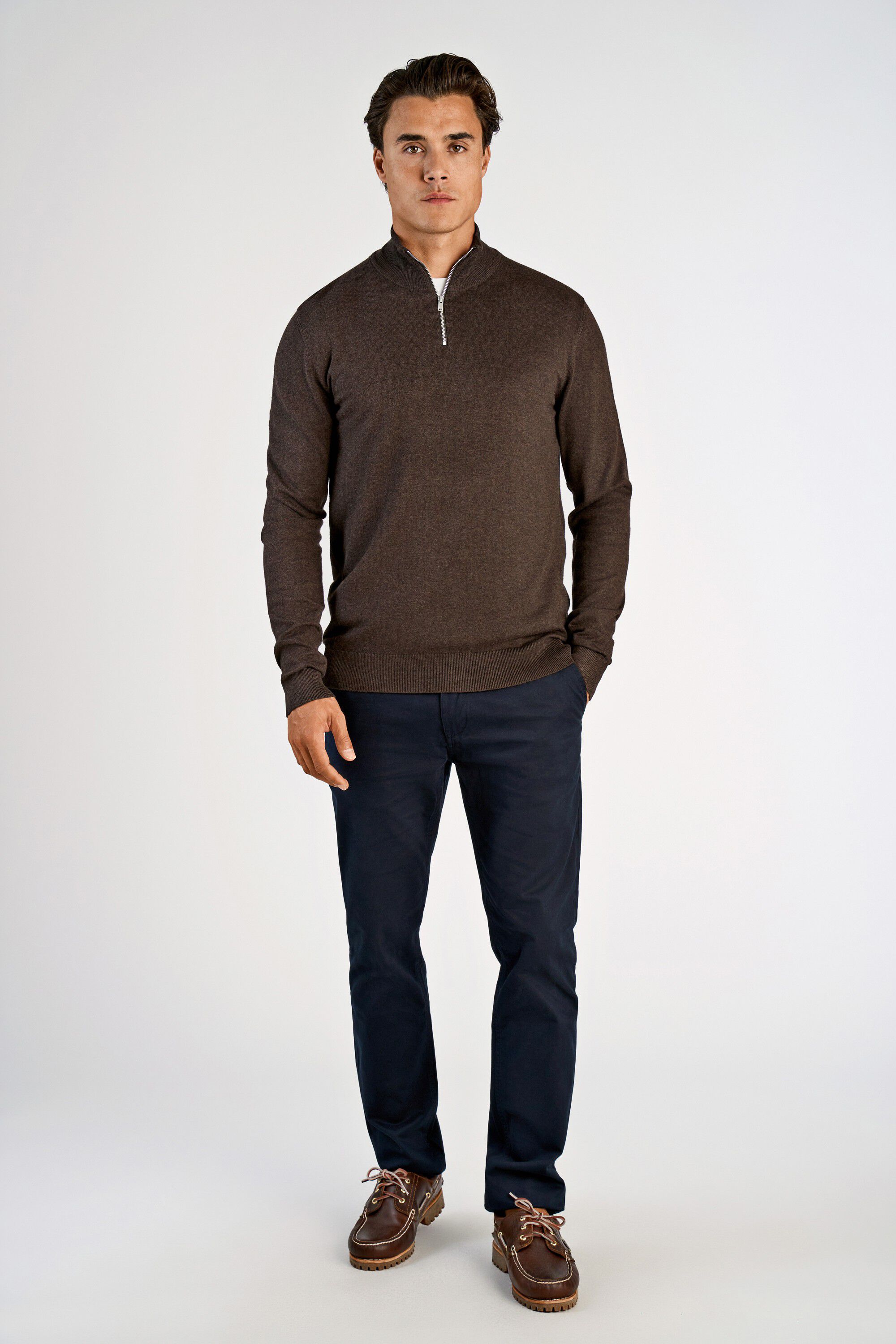 Ecovero half zip L/S knit
