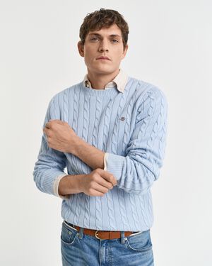 COTTON CABLE C-NECK