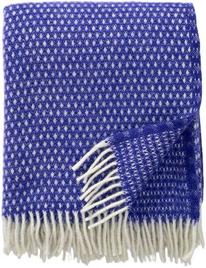 Uldplaid Dots Clematis blue