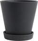 Flowerpot with Saucer-X-Large-Black