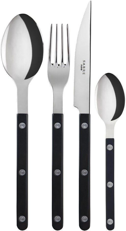 Bistrot Solid / 4 pieces cutlery set / Black