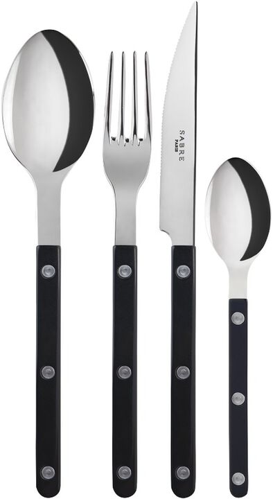Bistrot Solid / 4 pieces cutlery set / Black