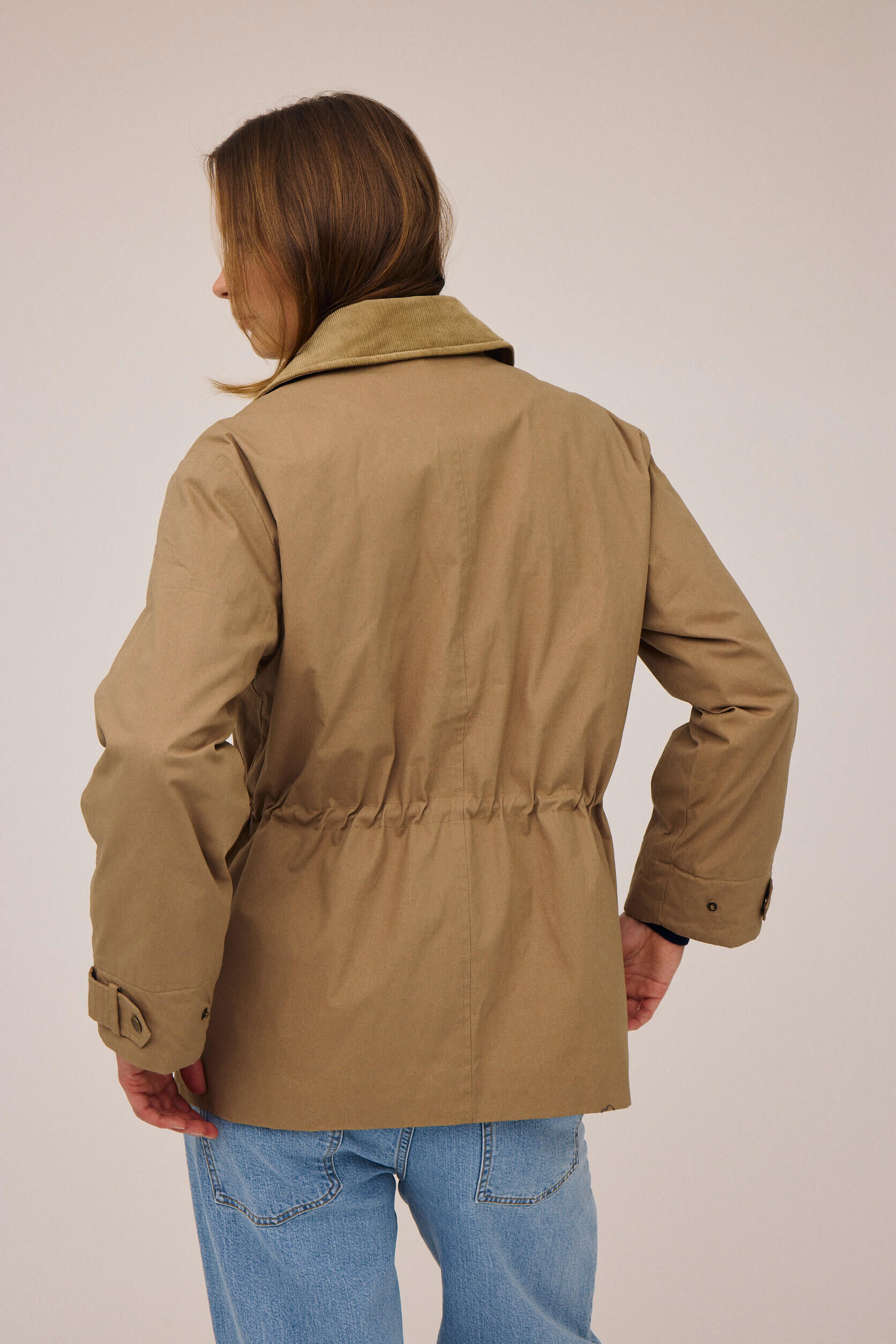 Emmy 2 coated jakke med fl&oslash;jlskanter - GRS