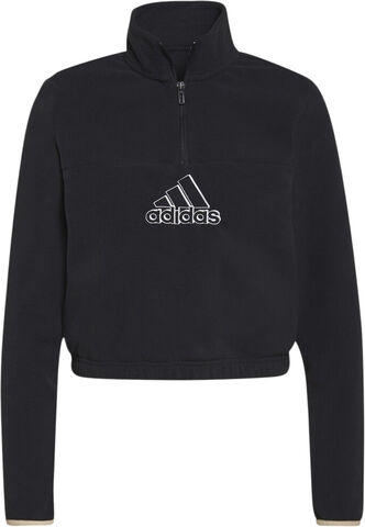 Brand Love Polar Fleece Embroidered Logo Half Zip Sweatshirt