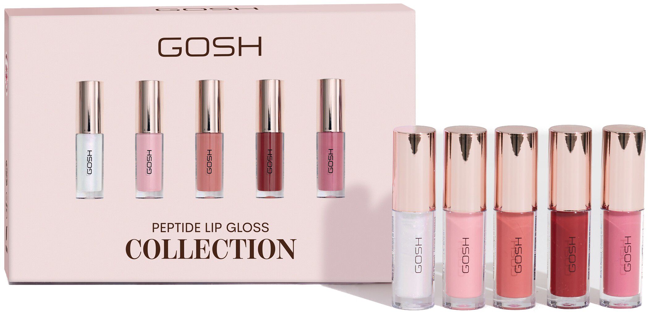 Peptide mini lip glosses