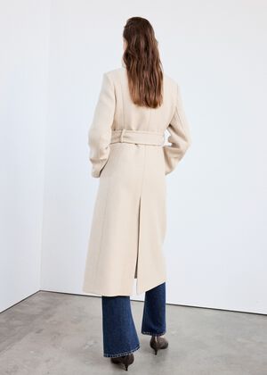 Manteco wool coat with funnel neck