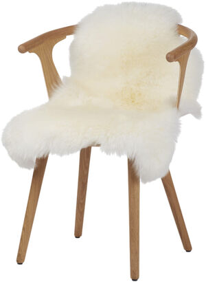 90cm-up New Zealand Sheepskin, Long Wool Ivory 95x60