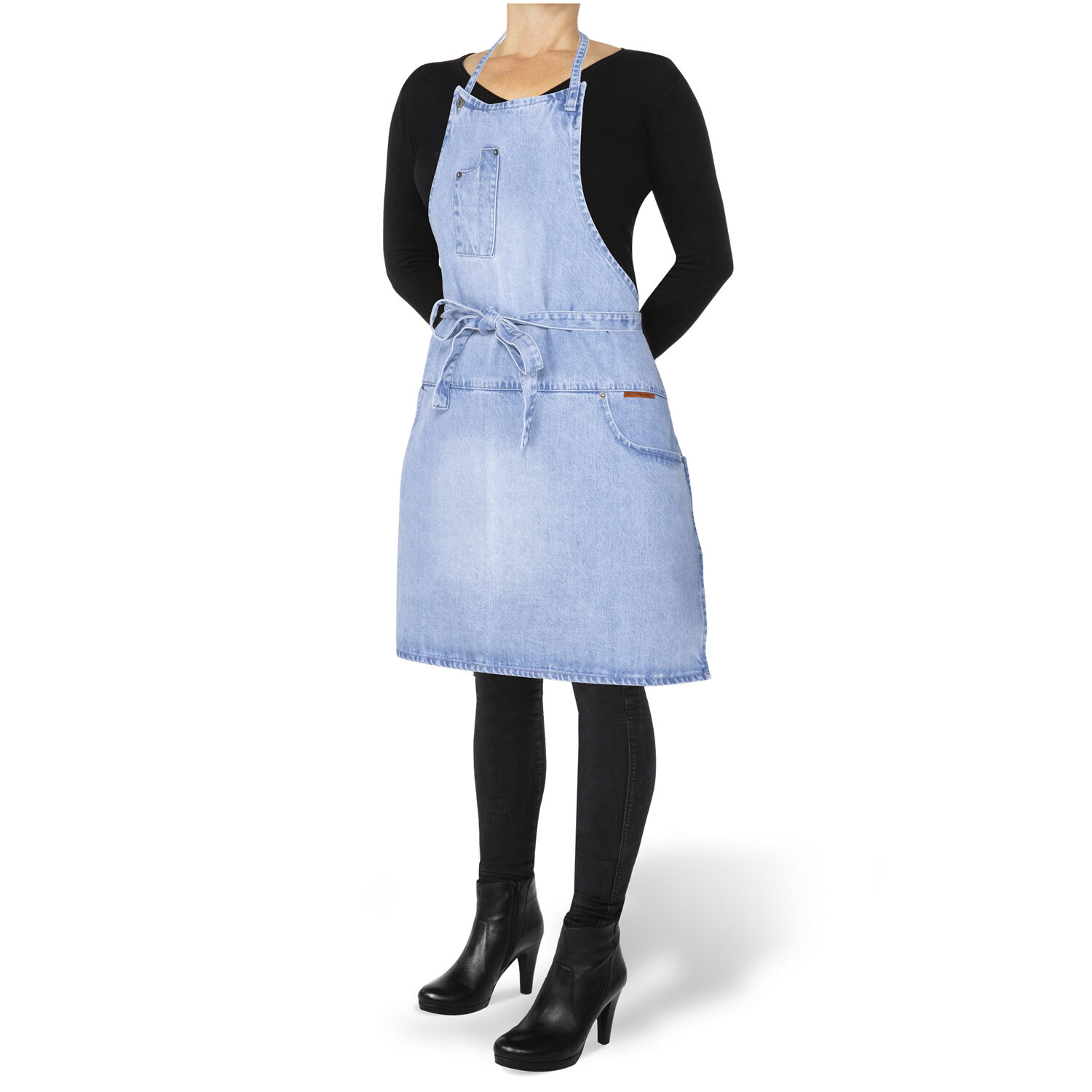 5 Pocket Slim Fit Apron Washed Indigo