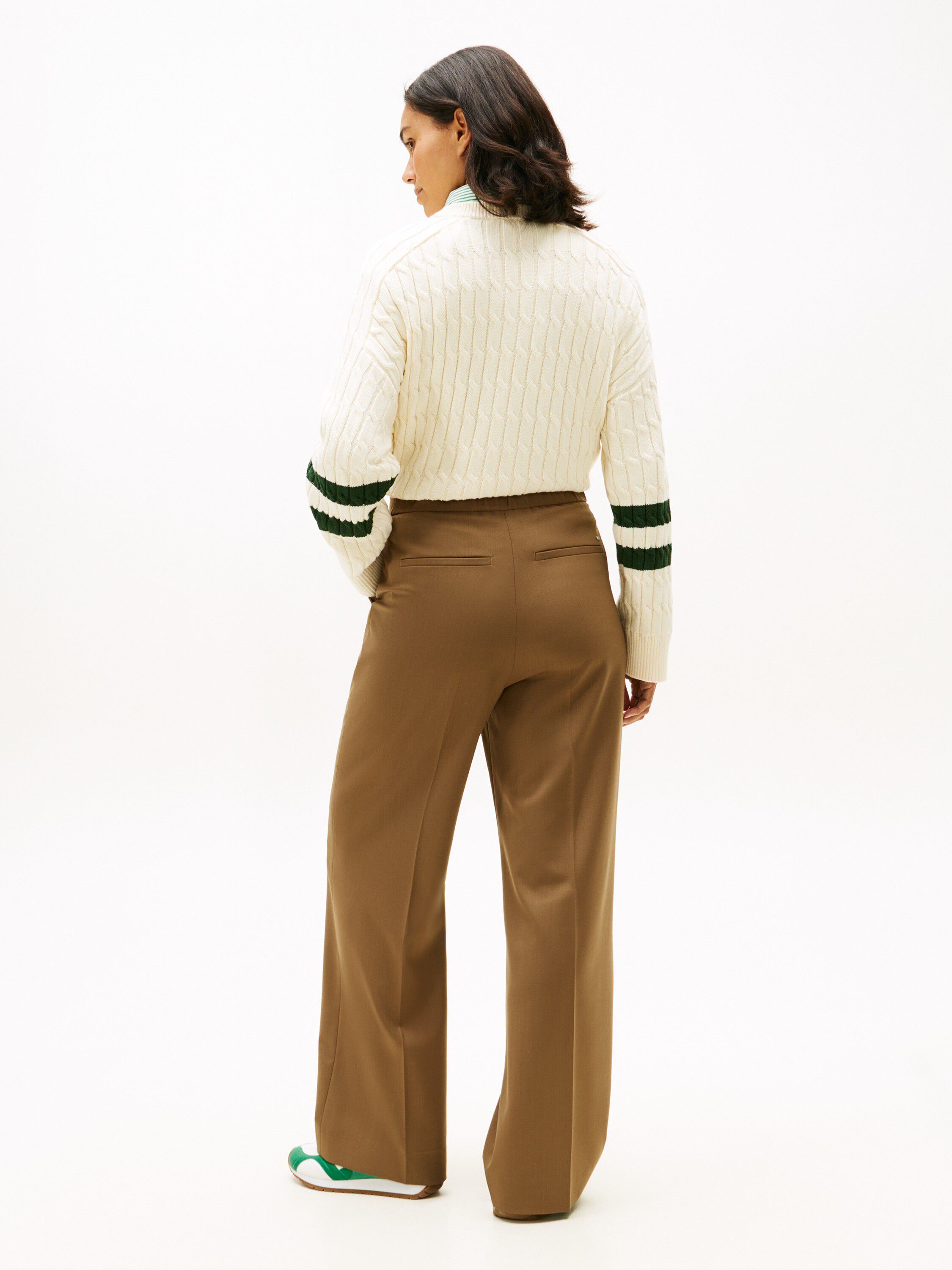 Timeless Wool Blend Wide Leg Trousers