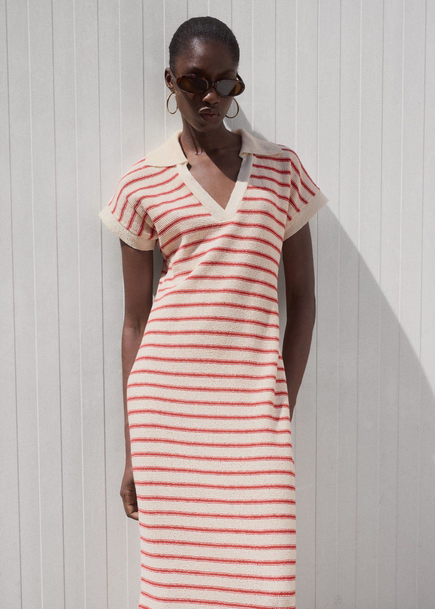 Long striped knitted dress