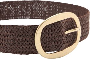 Natural fibre belt with oval buckle