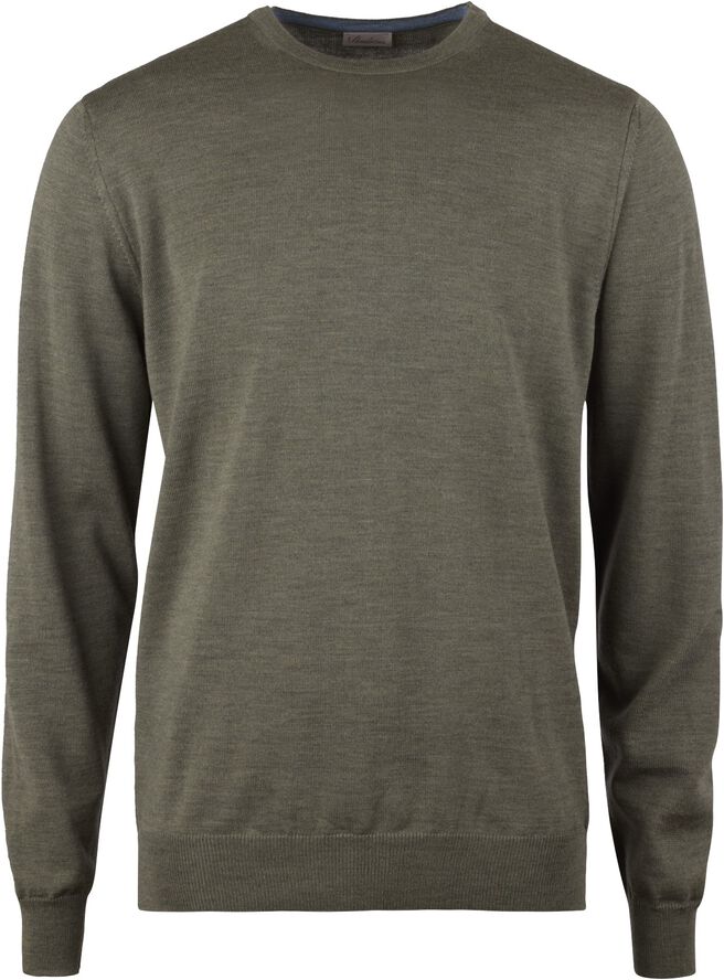 Sweater Knitted Crew Neck With Patch Merino Wool