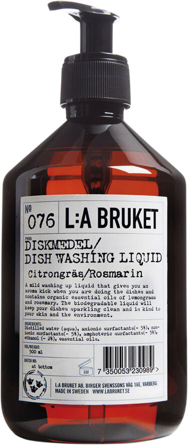 Washing Liquid Lemongrass/Rosemary 500 ml fra L:A Bruket | DKK |