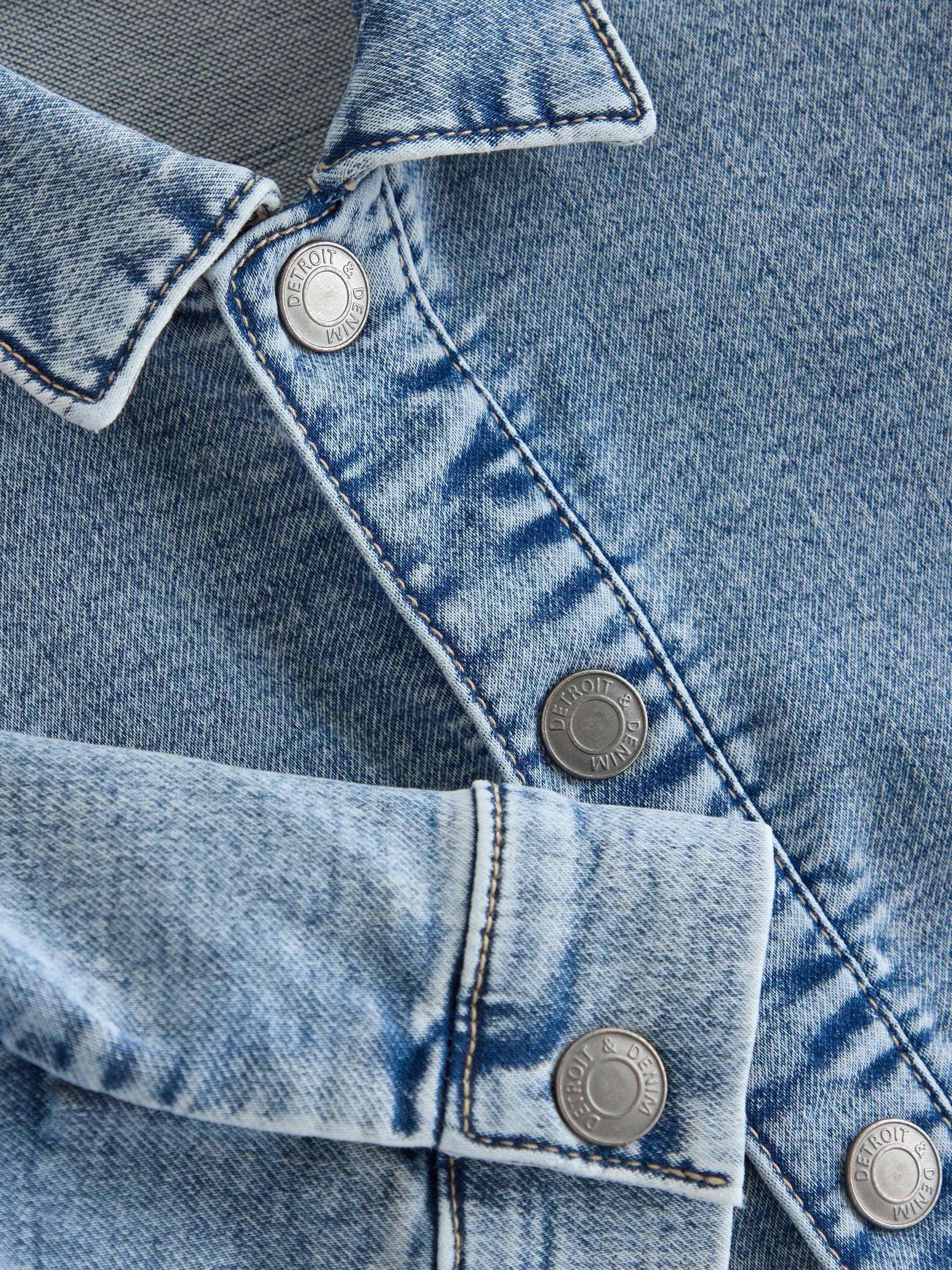 Jakke i denimjersey med avslappet p