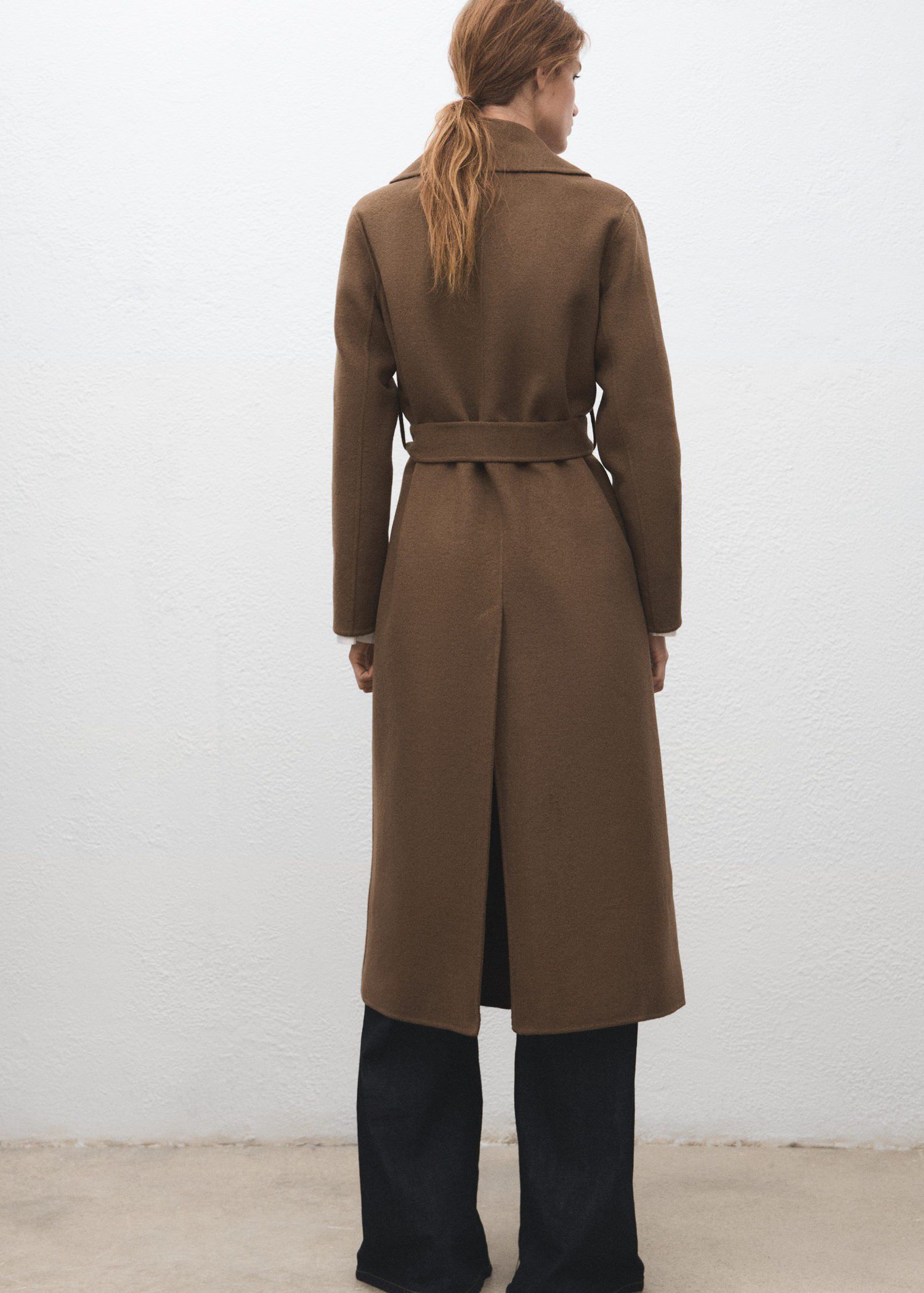 Handmade wool coat with belt