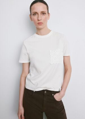 Embroidered cotton T-shirt