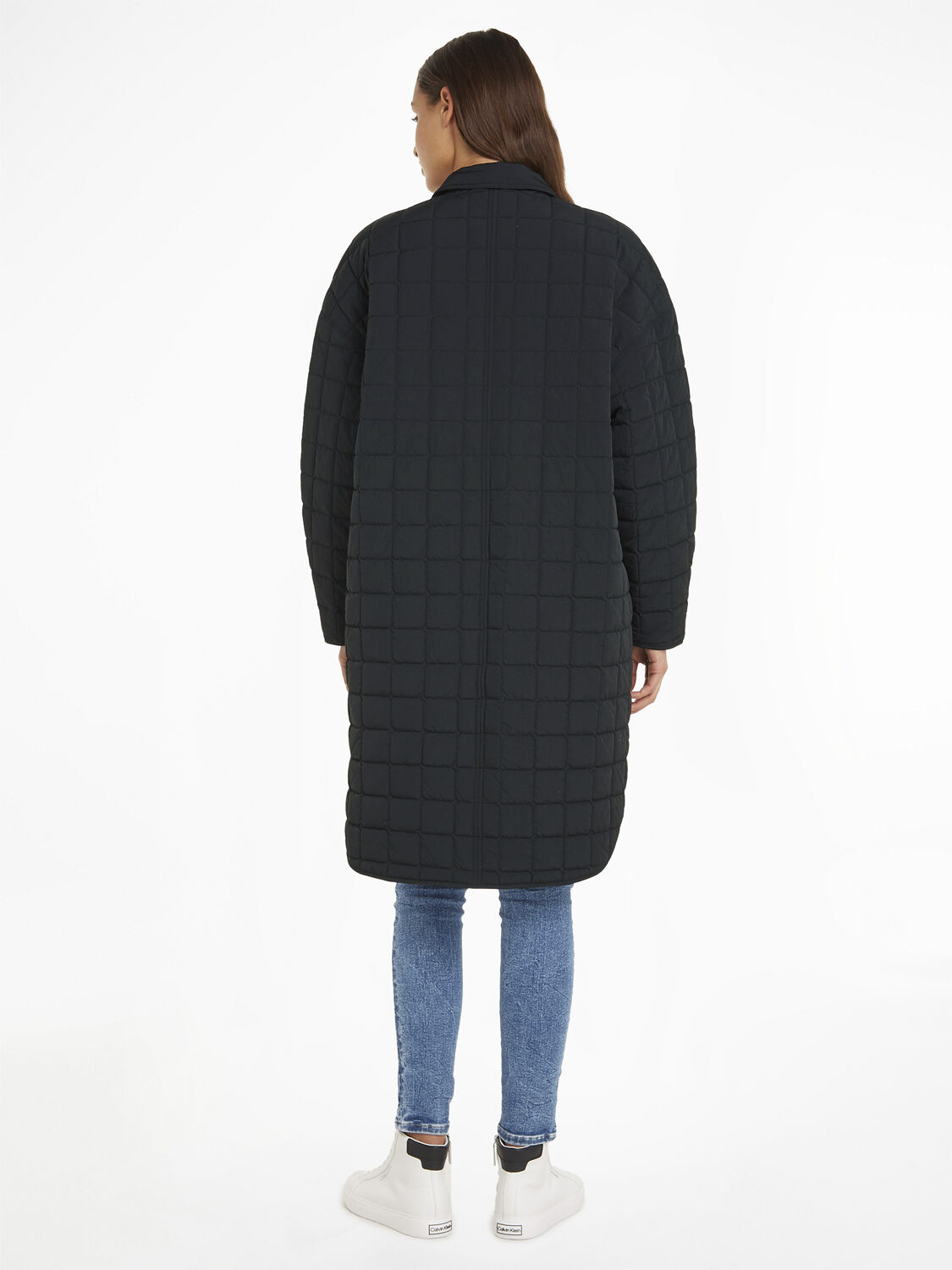 Quilted long utility coat