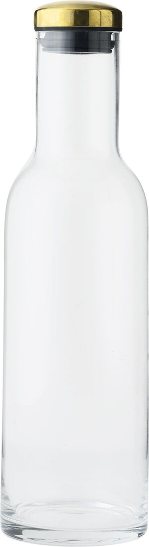 Bottle Carafe, 1 L. , Clear/Brass