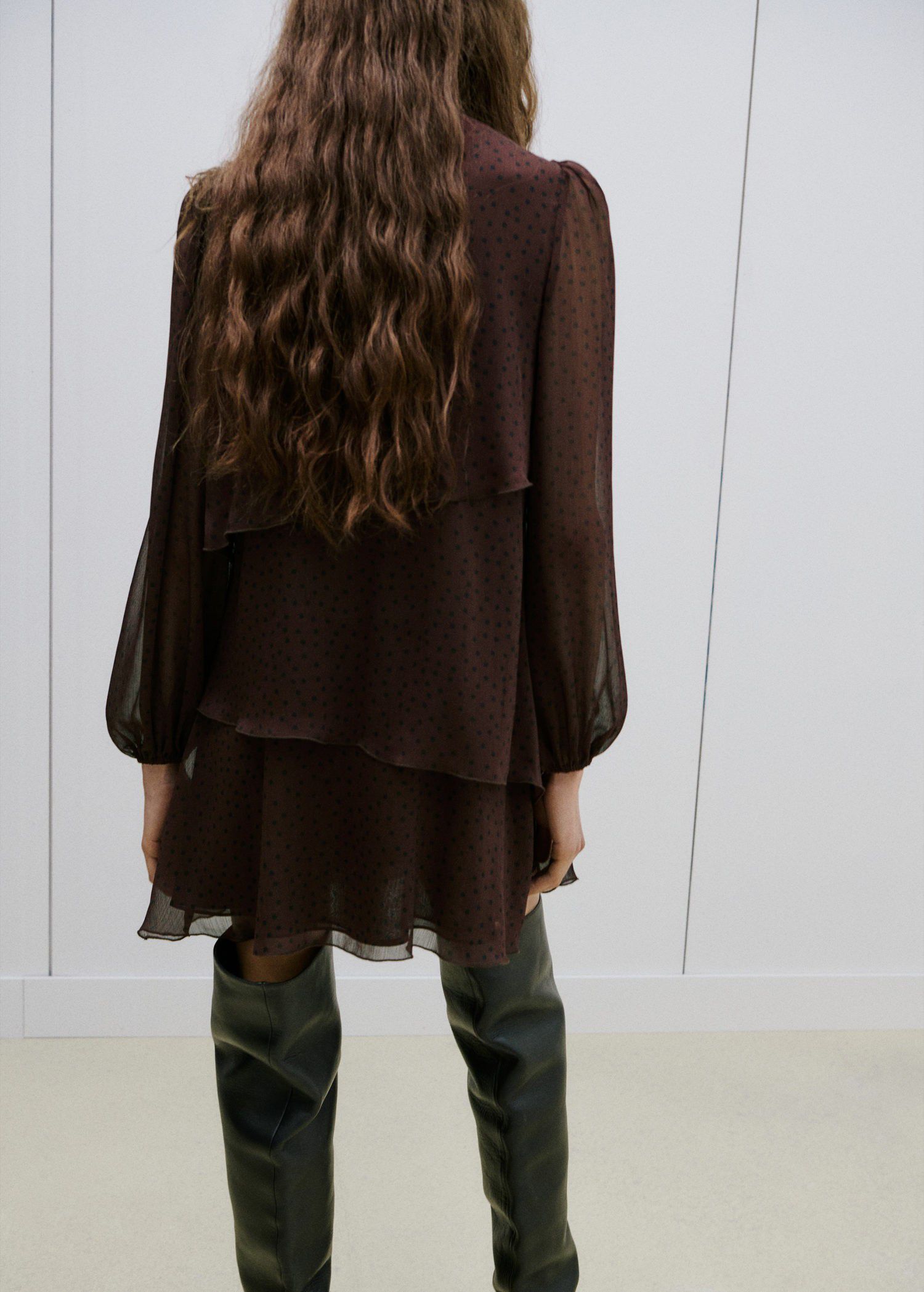 Polka-dot dress with ruffles